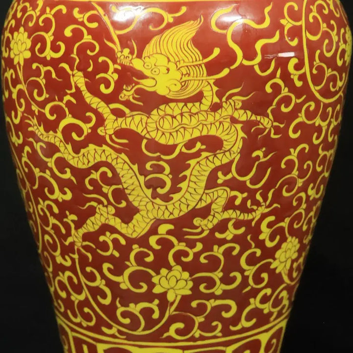 [BUNJANG] Chinese Ceramic Vase with Dragon Motif / 중국 도자기 화훼 용문 매병 골동품 고미술품 수집품
