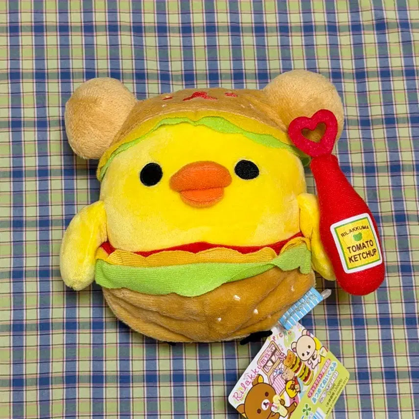 [BUNJANG] Rilakkuma 2012 Kiiroitori Hamburger Plush / 리락쿠마 2012 햄버거 키이로이토리 고전 인형