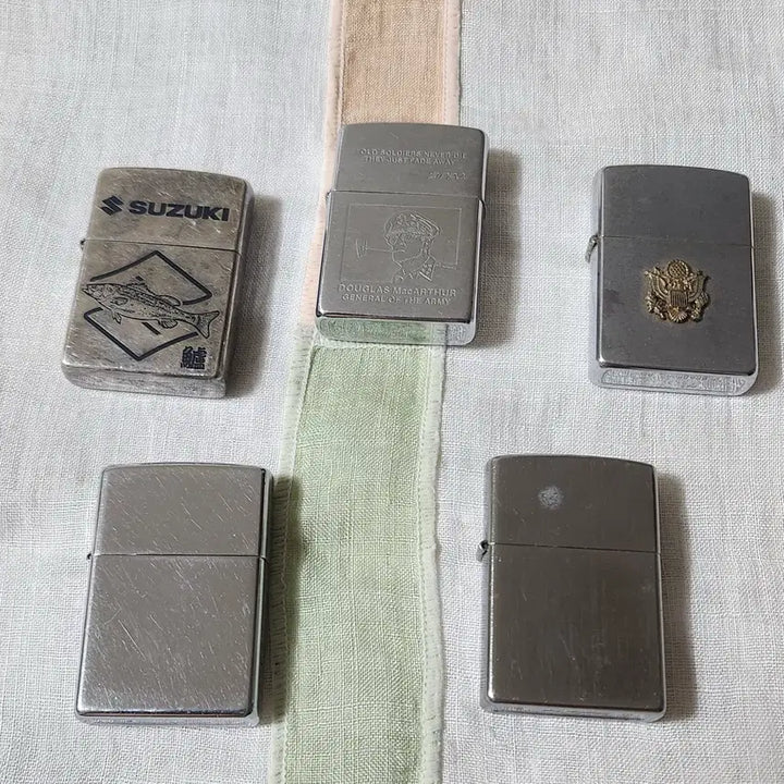 [BUNJANG] Vintage Zippo Lighters Set (Suzuki, General MacArthur, US Army) / 빈티지 / 지포(Zippo) 5종  (스즈키, 맥아더 장군, 미 육군 등) 일괄로 팝니다.
