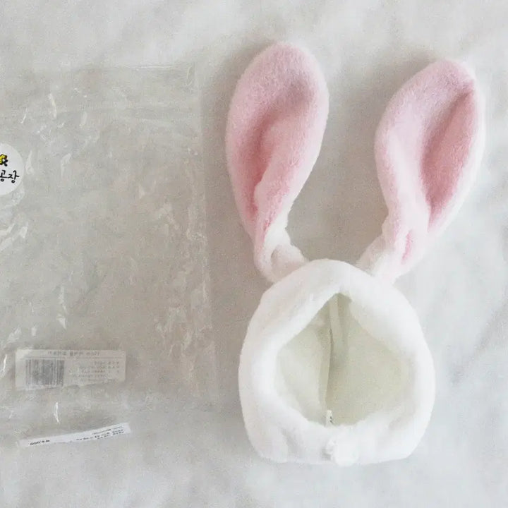 [BUNJANG] Prop Factory 15cm Doll White Rabbit Earmuffs Hat / 소품공장 15cm 인형용 이어롭 화이트 토끼 모자 아이돌 인형옷 솜인형옷