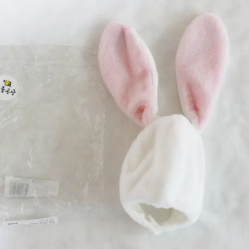 [BUNJANG] Prop Factory 15cm Doll White Rabbit Earmuffs Hat / 소품공장 15cm 인형용 이어롭 화이트 토끼 모자 아이돌 인형옷 솜인형옷