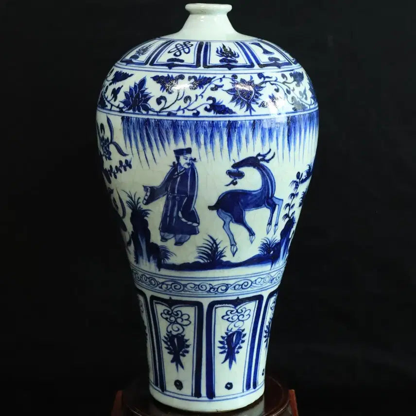 [BUNJANG] Blue and White Porcelain Figure Vase / 중국 도자기 청화 인물도 매병 골동품 고미술품  수집품