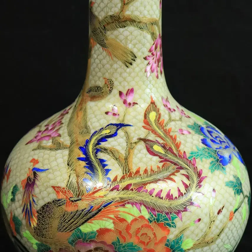 [BUNJANG] Chinese Porcelain Phoenix Pattern Vase / 중국 도자기 금사법랑 봉황문 상병 골동품 고미술품 수집품