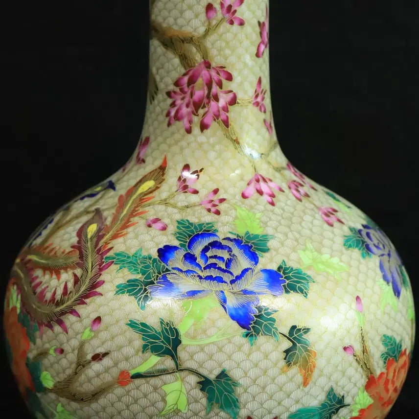 [BUNJANG] Chinese Porcelain Phoenix Pattern Vase / 중국 도자기 금사법랑 봉황문 상병 골동품 고미술품 수집품