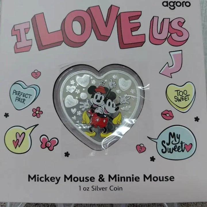 [BUNJANG] Mickey Mouse &amp; Minnie Mouse 1 oz Silver Coin / 미키마우스 미니마우스 1온스 실버 은화