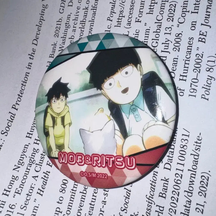 [BUNJANG] Mob Psycho 100 Mob &amp; Ritsu Can Badge / 모브사이코100 몹싸 캔뱃지