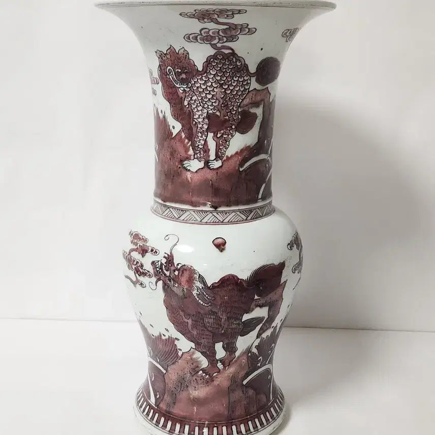 [BUNJANG] Chinese Ceramic Vase - "Yuri Hong" Pattern / 유리홍 화구 높이36.2cm폭18.8cm  중국도자기