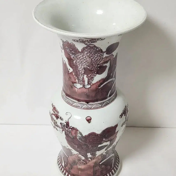 [BUNJANG] Chinese Ceramic Vase - "Yuri Hong" Pattern / 유리홍 화구 높이36.2cm폭18.8cm  중국도자기