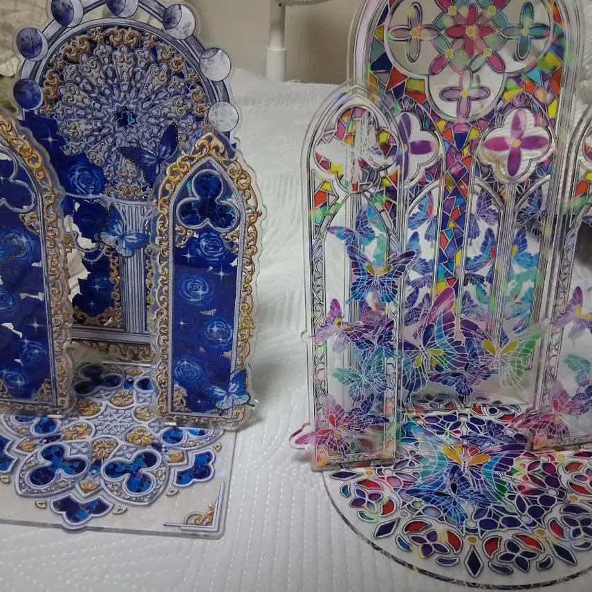 [BUNJANG] Rose Stained Glass Acrylic Stand / 장미 스테인드글라스 배경 아크릴 스텐드