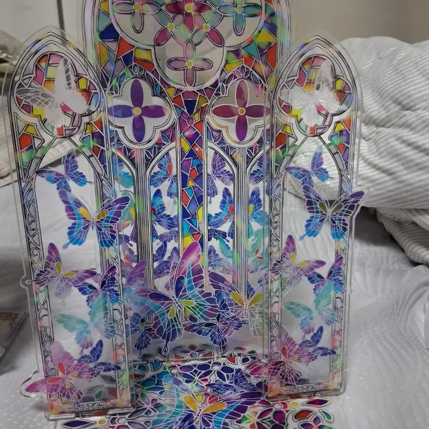 [BUNJANG] Rose Stained Glass Acrylic Stand / 장미 스테인드글라스 배경 아크릴 스텐드