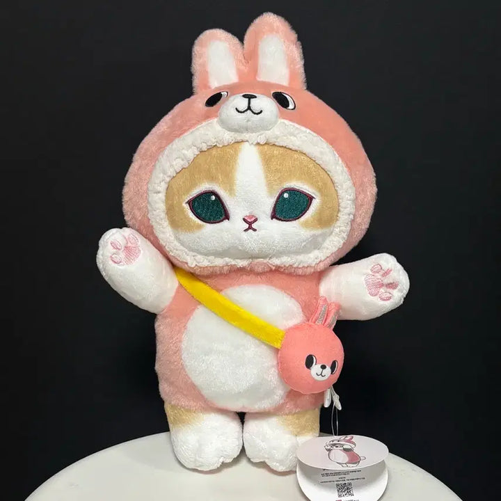 [BUNJANG] Mofu Sand Medium Plush Rabbit Outfit Pink New / (정품) 모후샌드 중형 인형 토끼옷 핑크 새상품