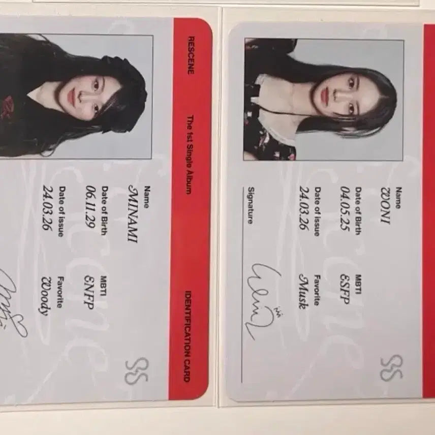[BUNJANG] RE:SINE Wony, Minami ID Card / 리센느 원이, 미나미 id카드 판매합니다