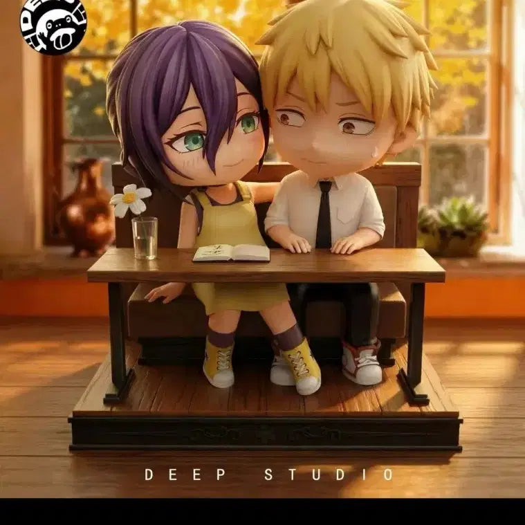 [BUNJANG] Chainsaw Man Denji &amp; Reze Resin Figure / DEPP 덴지 레제 레진 피규어 체인소맨