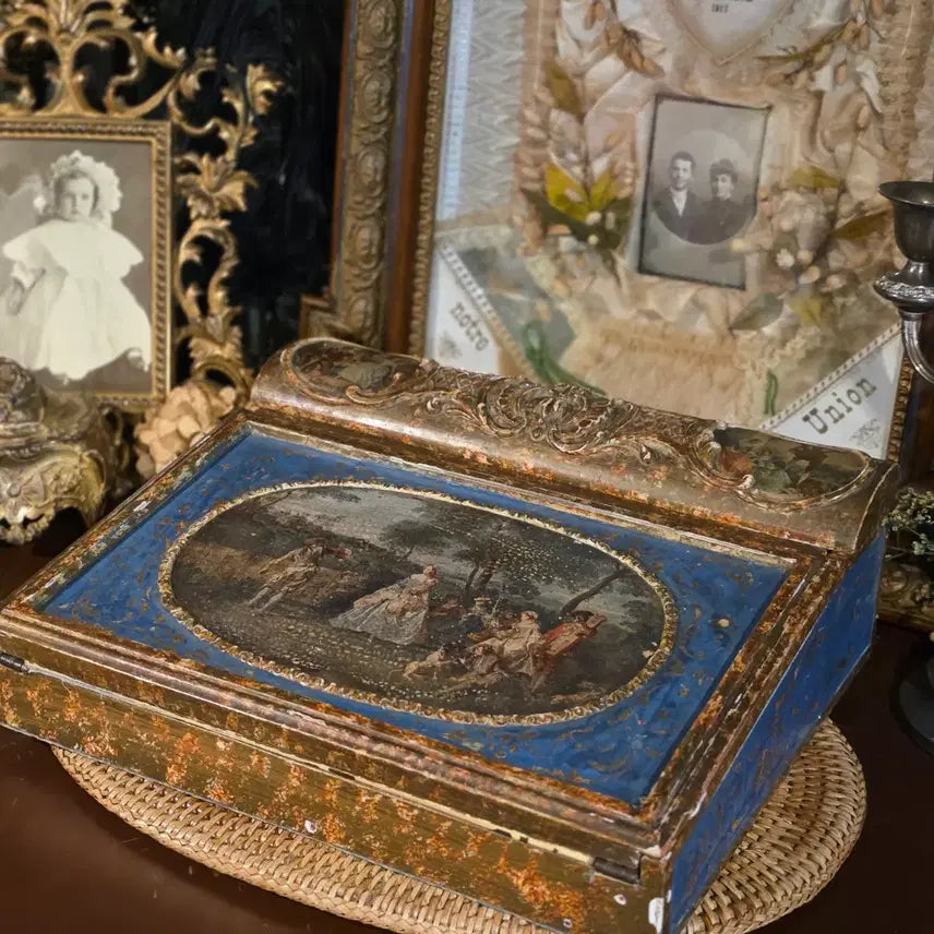 [BUNJANG] Antique French Writing Slope Box / 앤틱 프렌치 라이팅 슬로프 데스크 박스 희귀 디자인