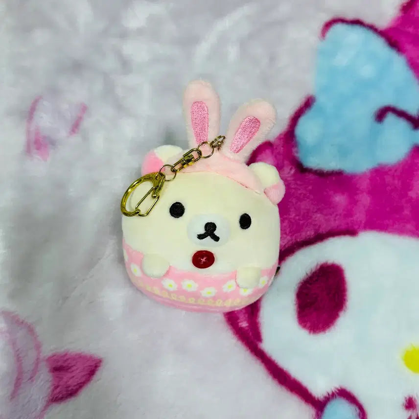 [BUNJANG] San-X Rilakkuma "Little Rabbit" Plush Charm / 산엑스 고전 꽃밭의 작은 아이 토끼 코리락쿠마 인형