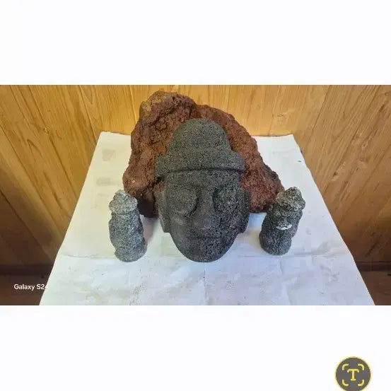 [BUNJANG] Jeju Basalt Dolhareubang Stone Statue / 제주 현무암 돌하르방 석상/백두산 레드 화산석