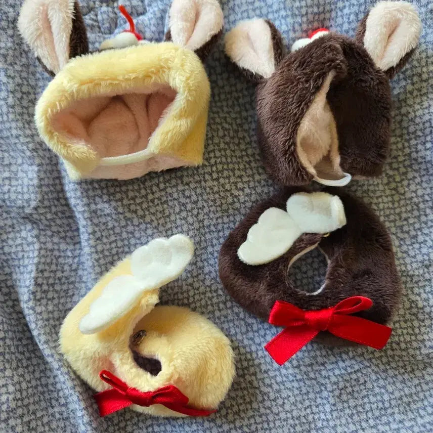 [BUNJANG] 5cm Pudding Doll Clothes Animal Ear Ribbon Bundle Set / 5cm 푸딩옷 일괄 판매