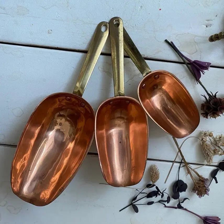 [BUNJANG] Vintage Copper Scoop Set (3 Sizes) / 빈티지 쿠퍼 스쿱 3종 세트