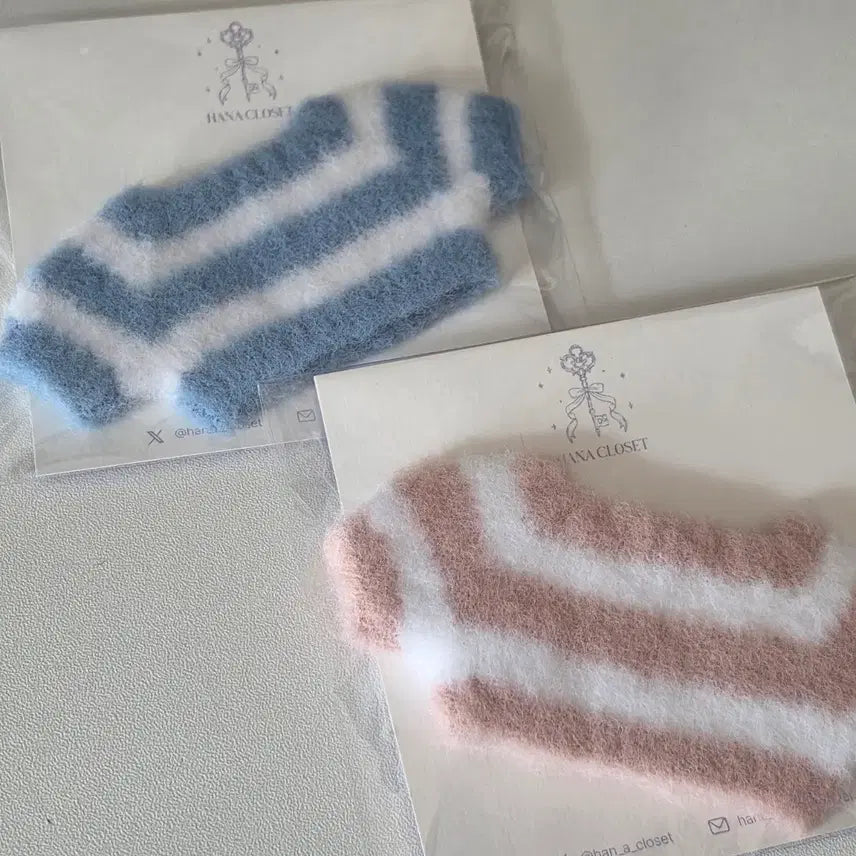 [BUNJANG] Hana Closet 10cm Knit Basic Sweater Sky/Pink / 10cm 한아클로젯 뜨개니트 베이직 스카이 핑크 판매 인형옷