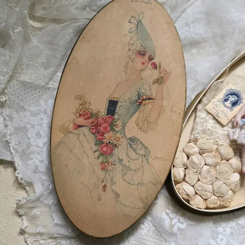 [BUNJANG] French Antique Candy Box with Woman Illustration / 제가바잉한 프랑스앤틱 사탕상자