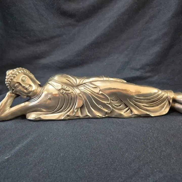 [BUNJANG] White Copper Reclining Buddha Statue / 백동 와불상
