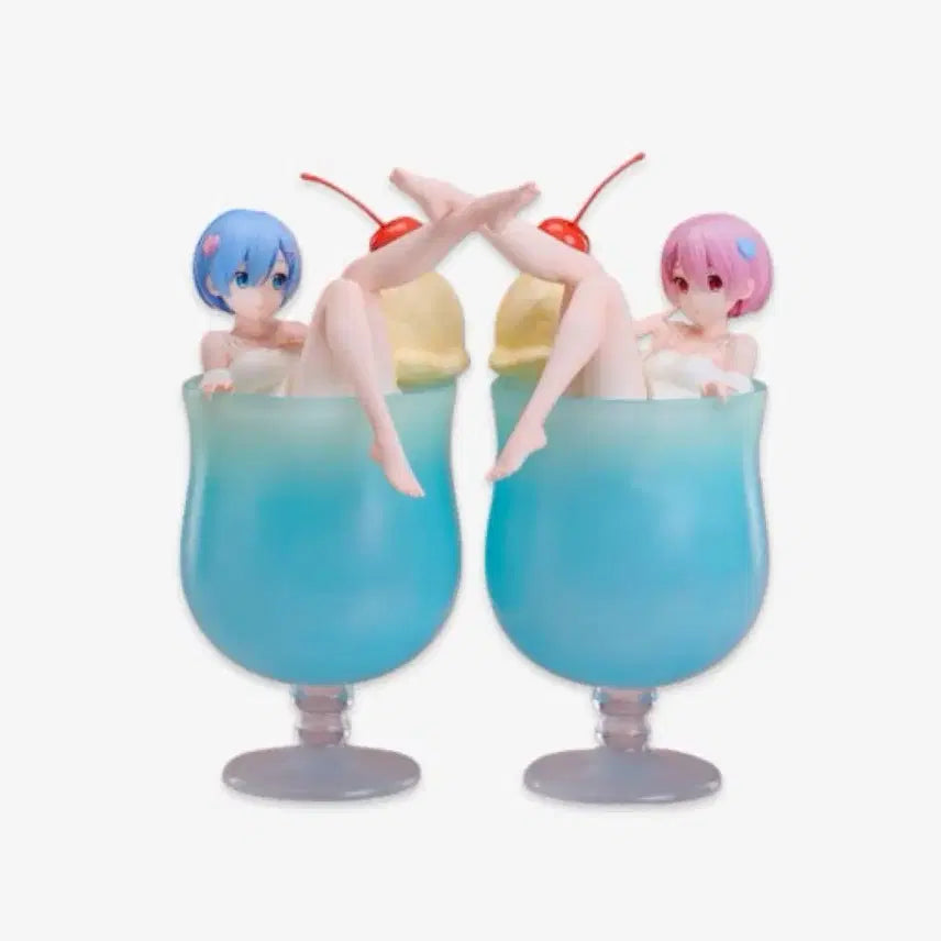 [BUNJANG] Elcococ Re:Zero Ram &amp; Rem Cream Soda Figure (Sealed) / 미개봉) 엘코코 리제로 렘 람 크림소다 피규어 미소녀 피규어