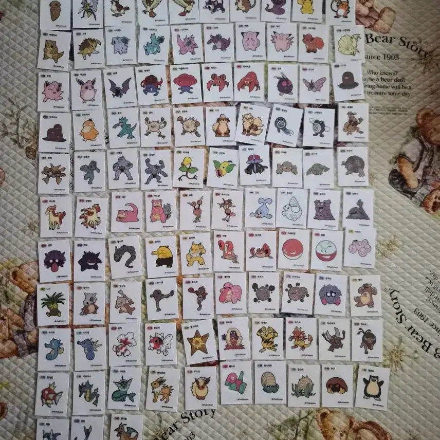 [BUNJANG] Pokemon Bread Stickers Generation 1 Three-Digit Seal 113 Types Bundle Set / 포켓몬 띠부씰 1세대 세자리씰 113종 일괄판매합니다