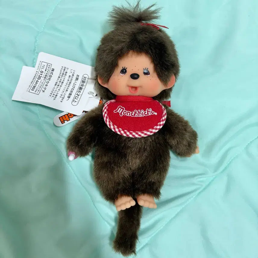 [BUNJANG] Monchhichi Small Size Doll Red Bib / 몬치치 인형 s사이즈