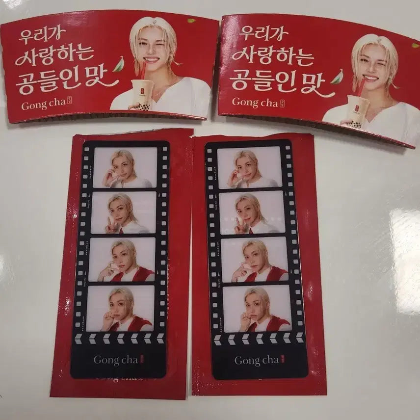 [BUNJANG] Stray Kids Felix Gongcha Bookmark Cup Holder Bundle Set / 스트레이키즈 필릭스 공차 북마크 컵홀더 일괄