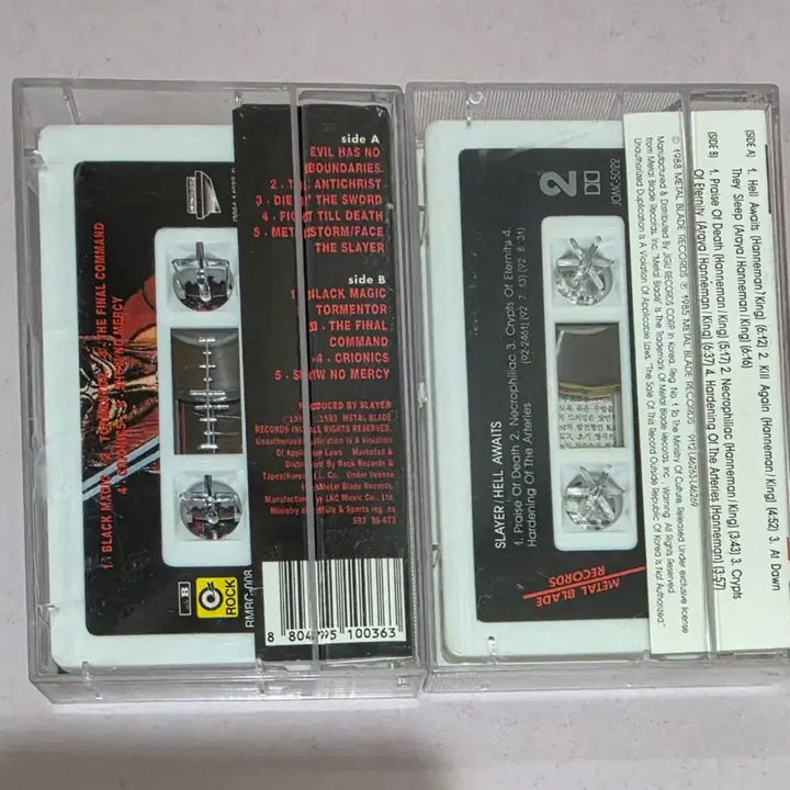 [BUNJANG] Slayer Show No Mercy / Hell Awaits Cassette Tape (Opened) - 2 Types / .[개봉/카세트테이프] 슬레이어 쇼 노 머시 / 헬 어웨이츠 2종류