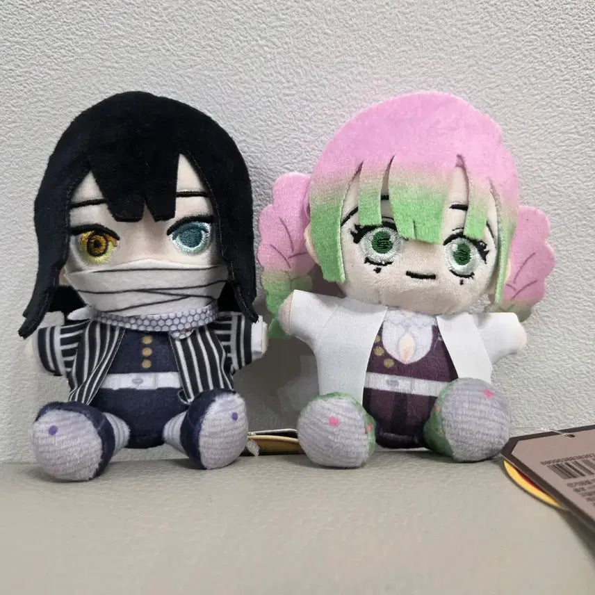[BUNJANG] Demon Slayer Obanai &amp; Mitsuri Plush Keychain Set / 귀멸의칼날 오바나이x미츠리 인형 키링 세트