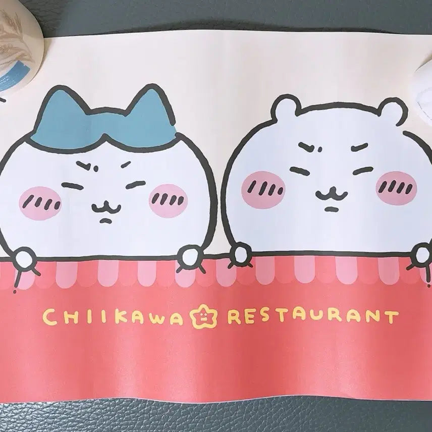 [BUNJANG] Chiikawa Restaurant Paper Table Mat Set (2 pcs) / 치이카와 레스토랑 페이퍼 테이블 매트 2장 세트