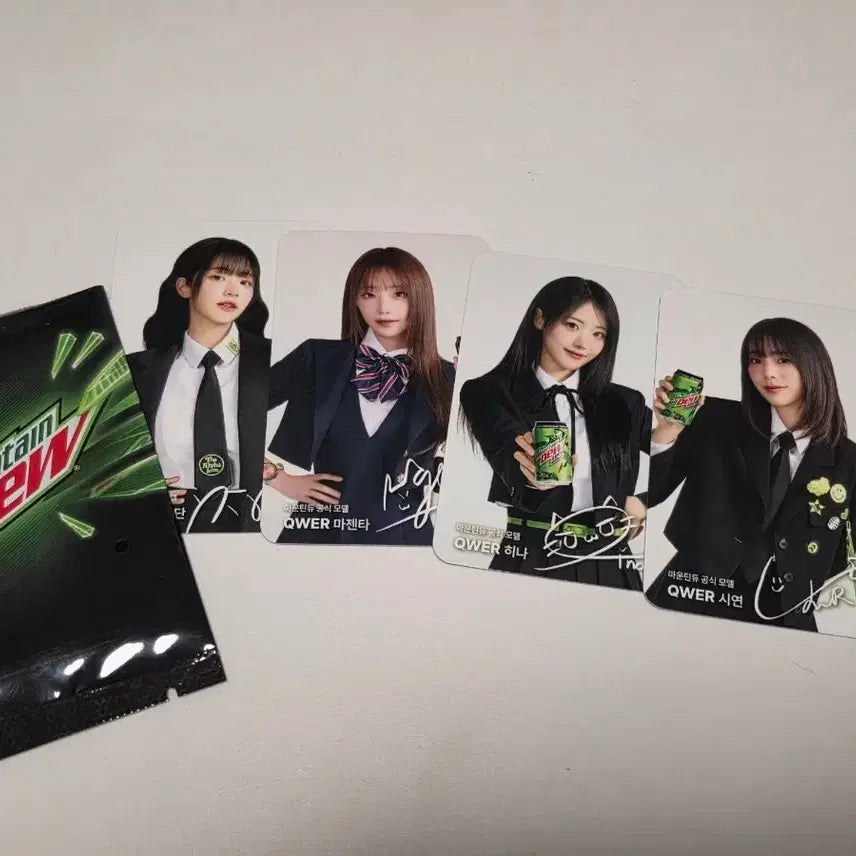 [BUNJANG] QWER Mountain Dew Collaboration Photocard Set (4 Members) / QWER 마운틴듀 포카