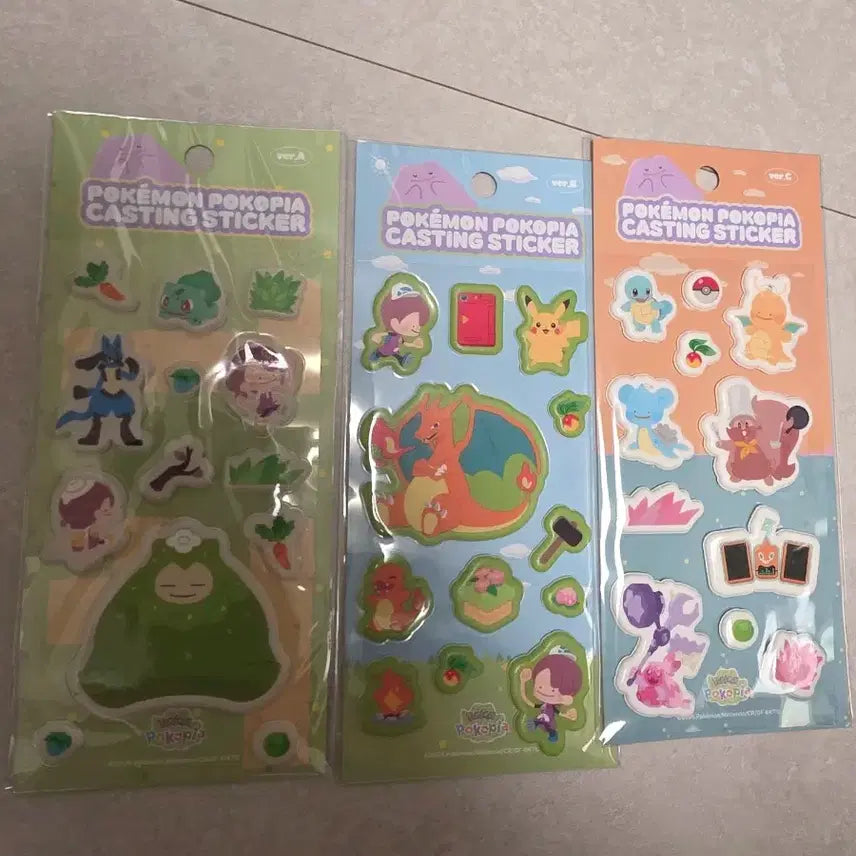 [BUNJANG] Pokepia Pokemon Casting Sticker 3 Types Bundle Set / 성수 무신사 포코피아 포켓몬 캐스팅 스티커 3종 일괄 미개봉 새상품