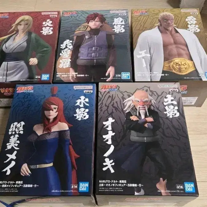 [BUNJANG] Naruto Shippuden Five Kage Assembly Figure Set (Unsealed Bundle Set) / 미개봉 일괄 나루토 질풍전 오카게 집결 피규어 5종 세트 (츠나데, 메이, 가아라, 오오노키, 에이)