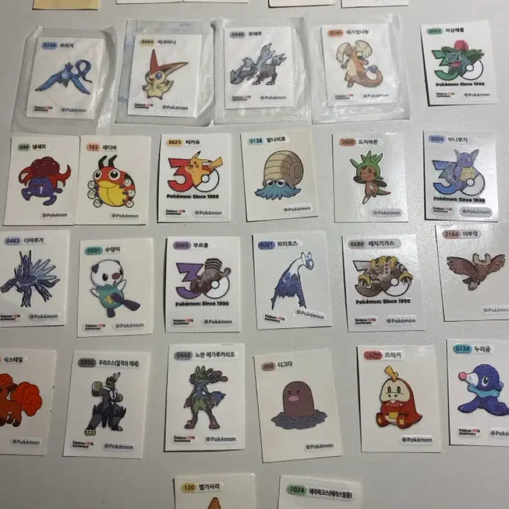 [BUNJANG] Pokemon Stickers 30 Piece Bundle / 포켓몬 띠부씰 30개