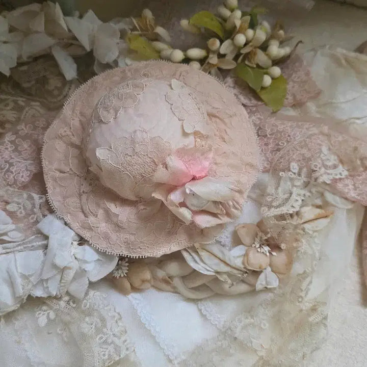 [BUNJANG] Antique Doll Hat - Pink / 제가바잉한 앤틱인형용 모자 핑크