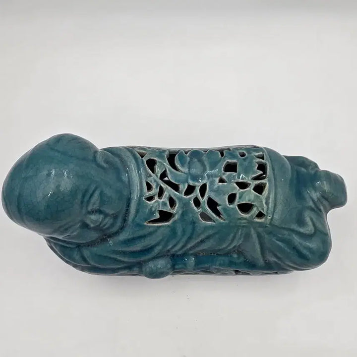 [BUNJANG] Peacock Feather Decorated Ceramic Vase / 공작유투각동자형침