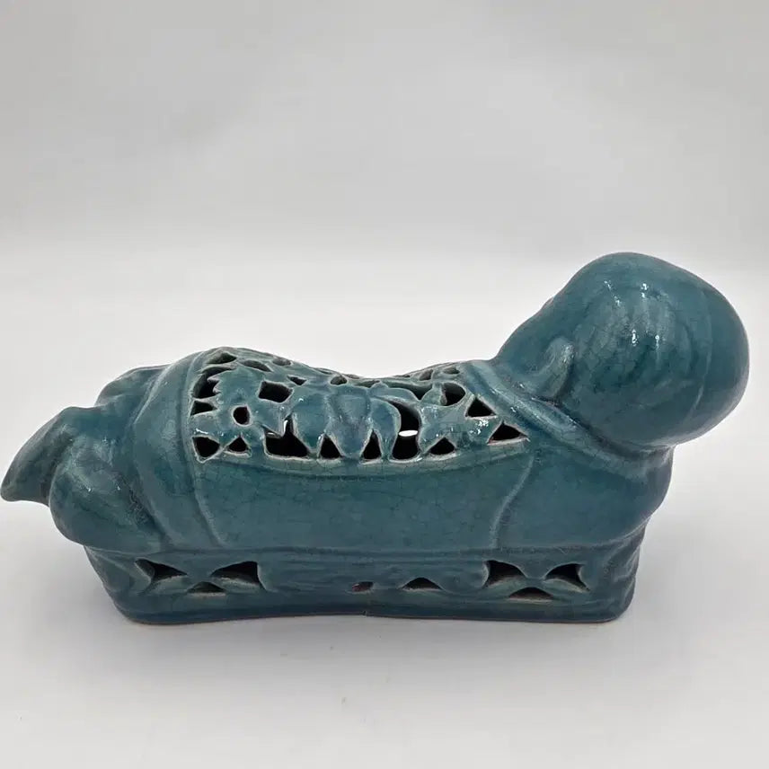 [BUNJANG] Peacock Feather Decorated Ceramic Vase / 공작유투각동자형침