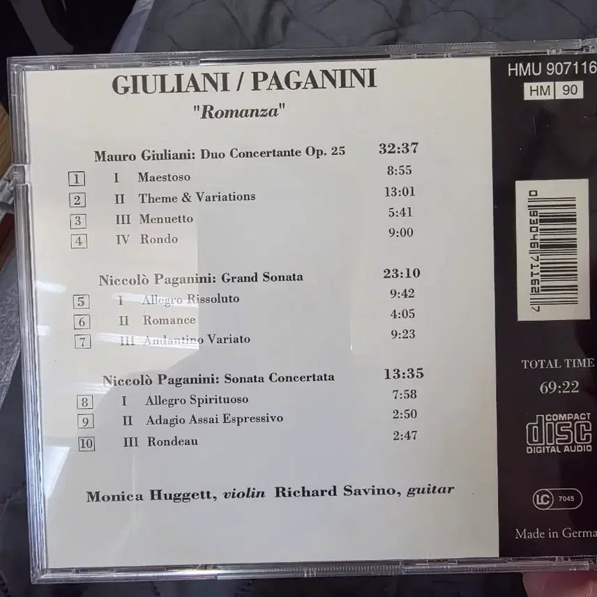 [BUNJANG] Giuliani &amp; Paganini: Romanza CD / 줄리아니 &amp; 파가니니 로만차 CD