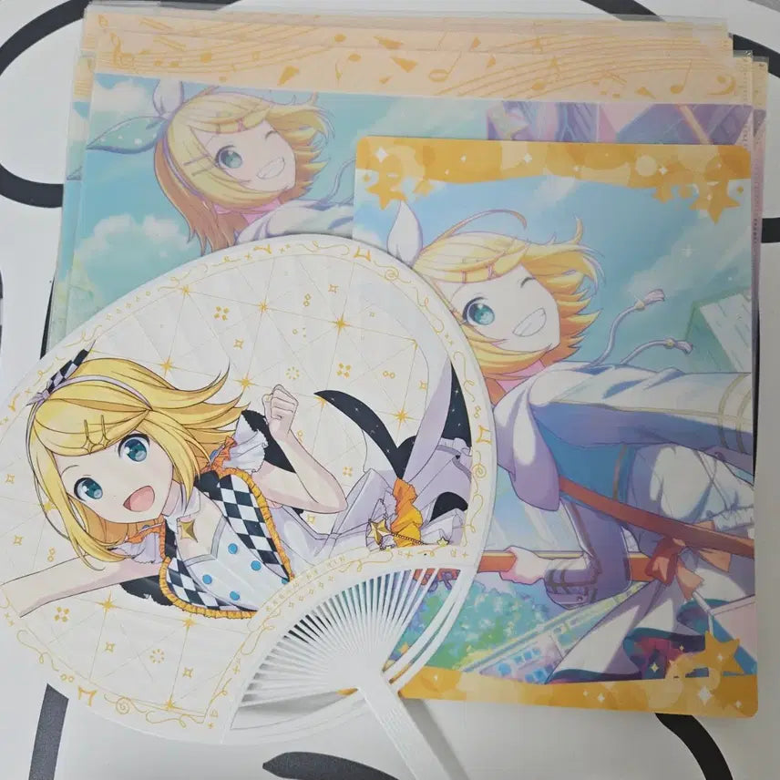 [BUNJANG] Kagamine Rin Fromtoko File Set / 프세카 카가미네 린 프롬도쿄 파일 책받침 부채
