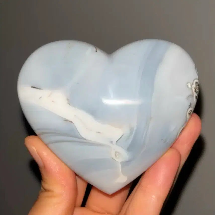 [BUNJANG] Blue Chalcedony Heart / 블루 칼세도니 하트