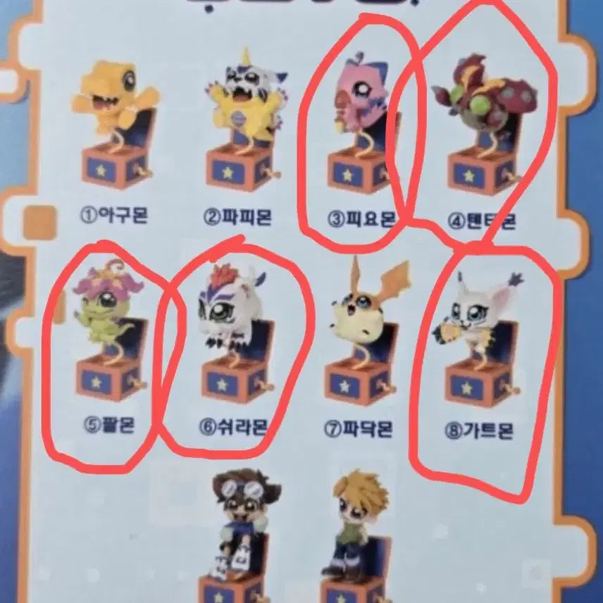 [BUNJANG] Bandai Namco Digimon Figure Bundle Set / 반다이남코 디지몬 오카와 부쿠부 피규어 5개 일괄