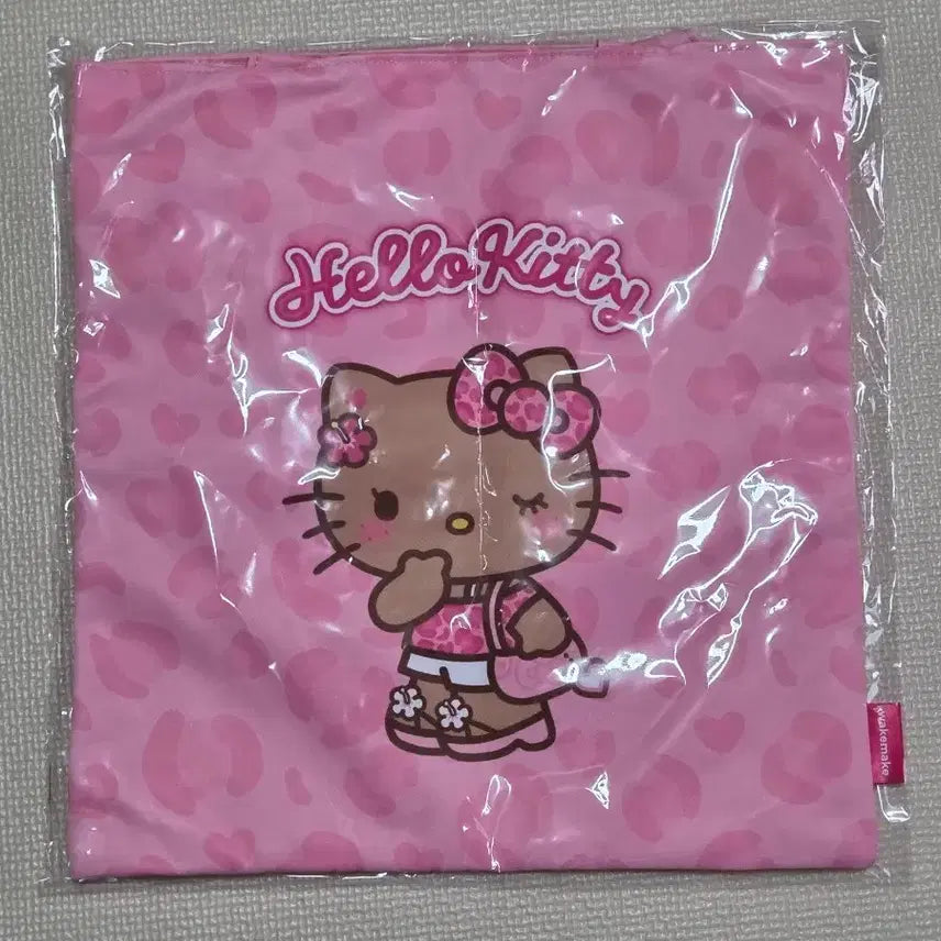 [BUNJANG] WakeMake Hello Kitty Leopard Eco Bag Tanning Kitty / 웨이크메이크 헬로키티 레오파드 에코백 태닝키티 판매