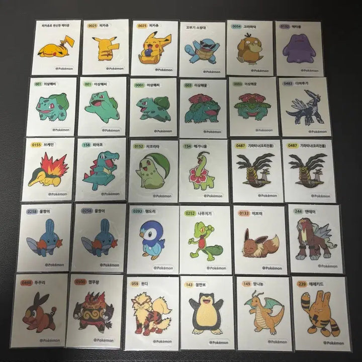 [BUNJANG] Pokemon 30th Anniversary Ddijibseall Pikachu, Charmander, Squirtle, Bulbasaur, Eevee, Ditto, Emolga, Minccino Bundle Set / 포켓몬 30주년 띠부씰 피카츄 파이리 꼬부기 이상해씨 이브이 메타몽 에몽가 치라미