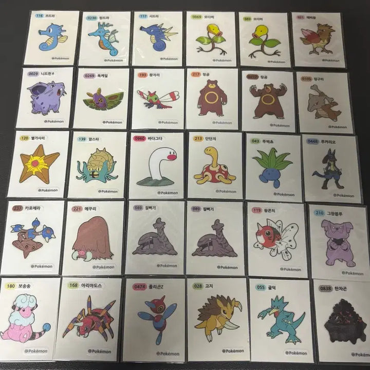 [BUNJANG] Pokemon 30th Anniversary Ddijibseall Pikachu, Charmander, Squirtle, Bulbasaur, Eevee, Ditto, Emolga, Minccino Bundle Set / 포켓몬 30주년 띠부씰 피카츄 파이리 꼬부기 이상해씨 이브이 메타몽 에몽가 치라미