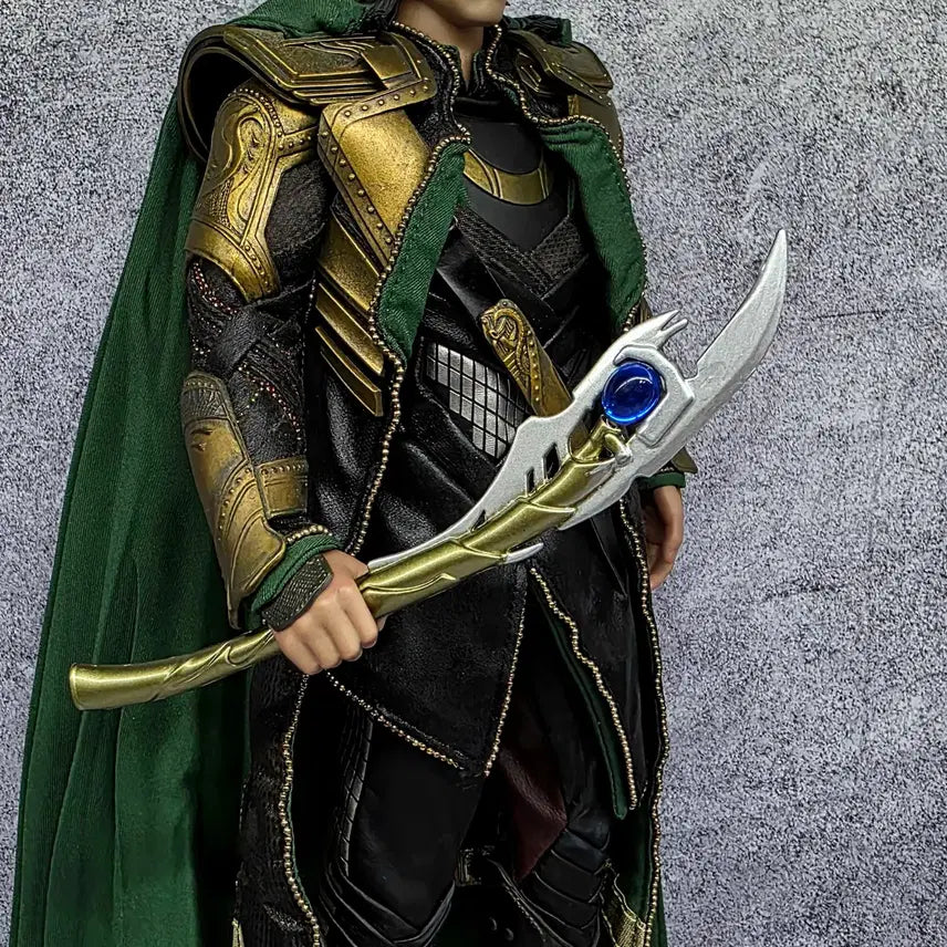 [BUNJANG] Loki Custom Diecast Spear + Stand Set 1/6 Scale Accessory / 로키 커스텀 다이캐스트 창+받침대 세트 12인치 피규어(핫토이 호환)