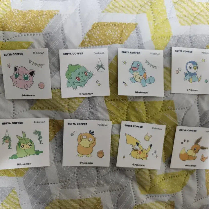 [BUNJANG] Ediya Pokémon Sticker 8 Types Set / 이디야 포켓몬 스티커 8종 set