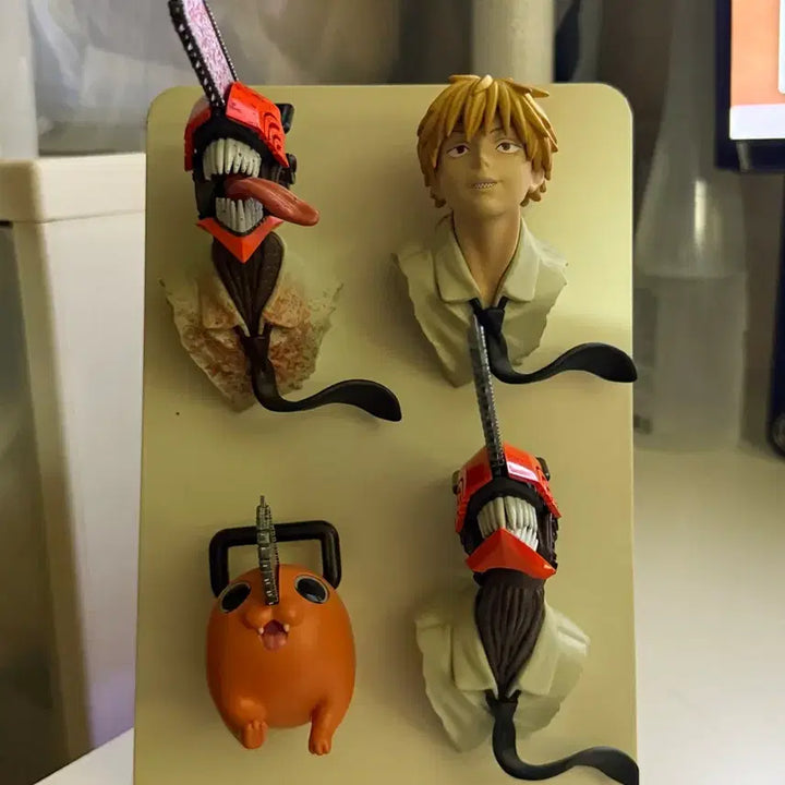 [BUNJANG] Chainsaw Man Limited Edition Magnet Figure Set (4 Types) / 점프샵 한정 체인소맨 마그넷 피규어 4종 세트 일괄