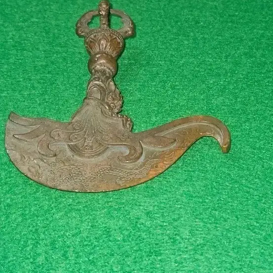 [BUNJANG] Tibetan Buddhist Ritual Implement Vajra Style with Dragon and Makara Motif / 적동 금강저형 카르티카 용문,어룡 입체부조 밀교 법구